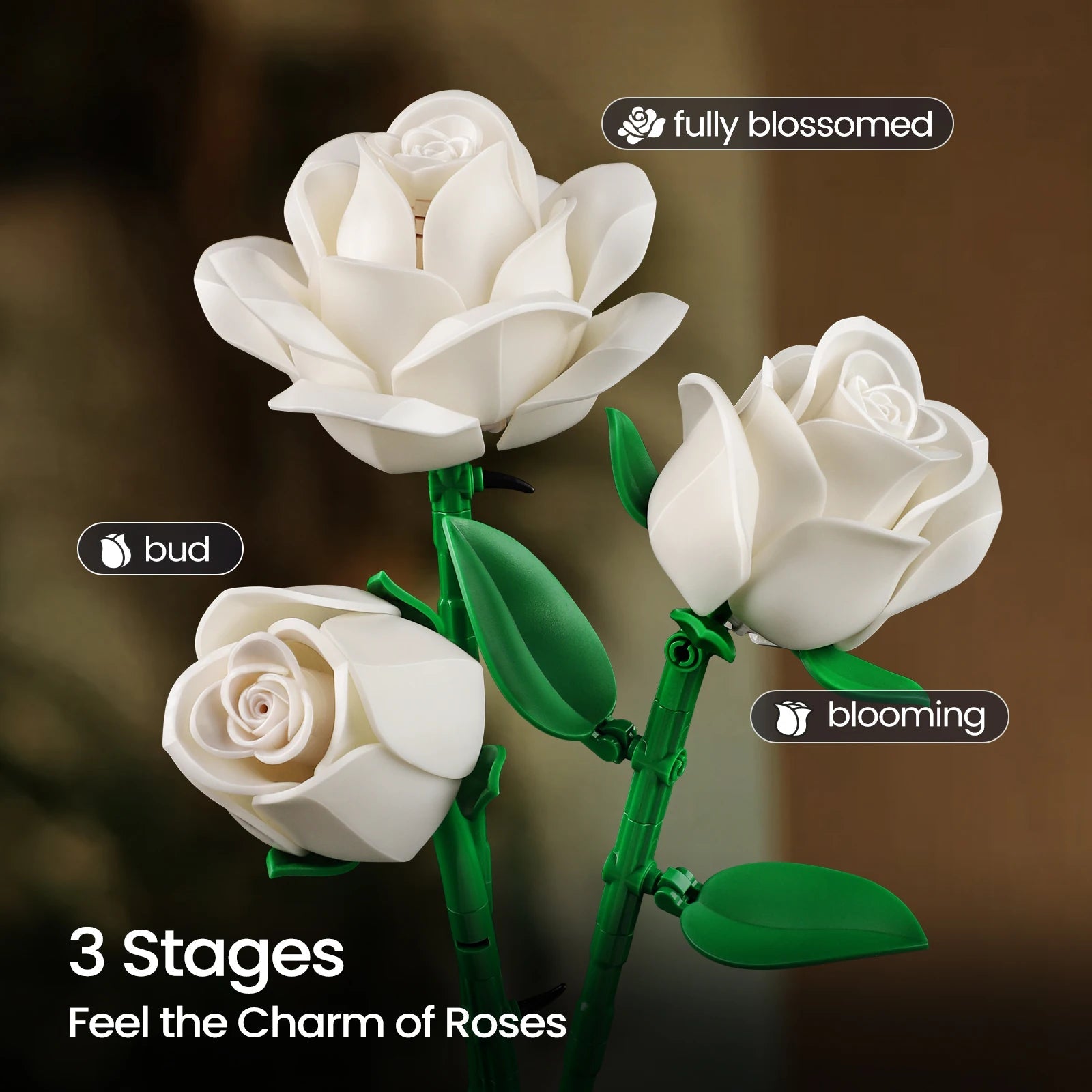 Floral Bricks Building Set - Perfect Gift for Adults! - silverfoxgoods